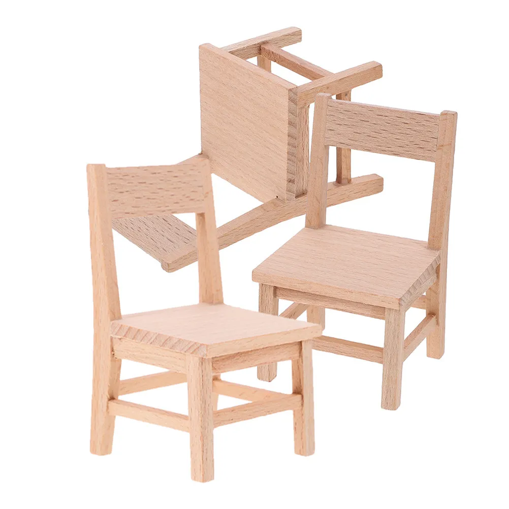 3Pcs Miniature Wooden Chairs Natural Finish Mini Furniture for Dollhouse Decoration Home Photography Props Chair
3Pcs Miniature Wooden Chairs Natural Finish Mini Furniture for Dollhouse Decoration Home Photography Props Chair