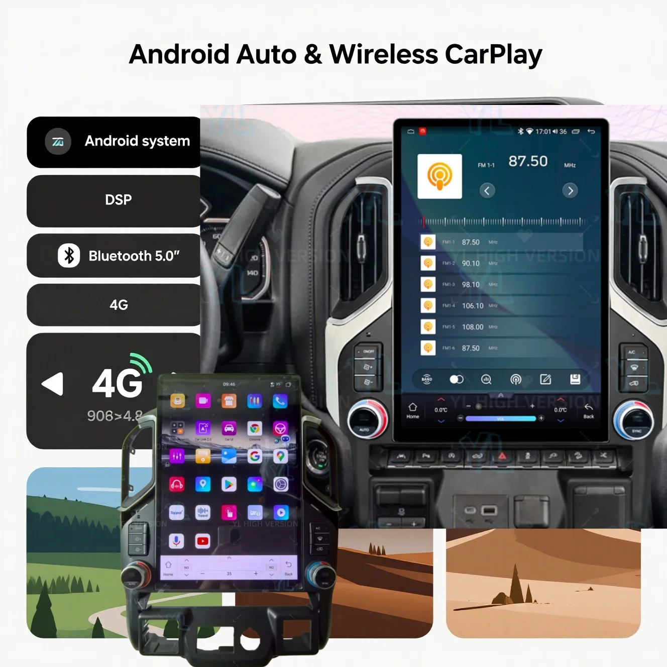 CY Android 13 15.6″ Car multimedia player For Chevrolet Silverado GMC Sierra 2019-2023 GPS navi Carplay Android Auto 4G wifi DSP
CY Android 13 15.6″ Car multimedia player For Chevrolet Silverado GMC Sierra 2019-2023 GPS navi Carplay Android Auto 4G wifi DSP