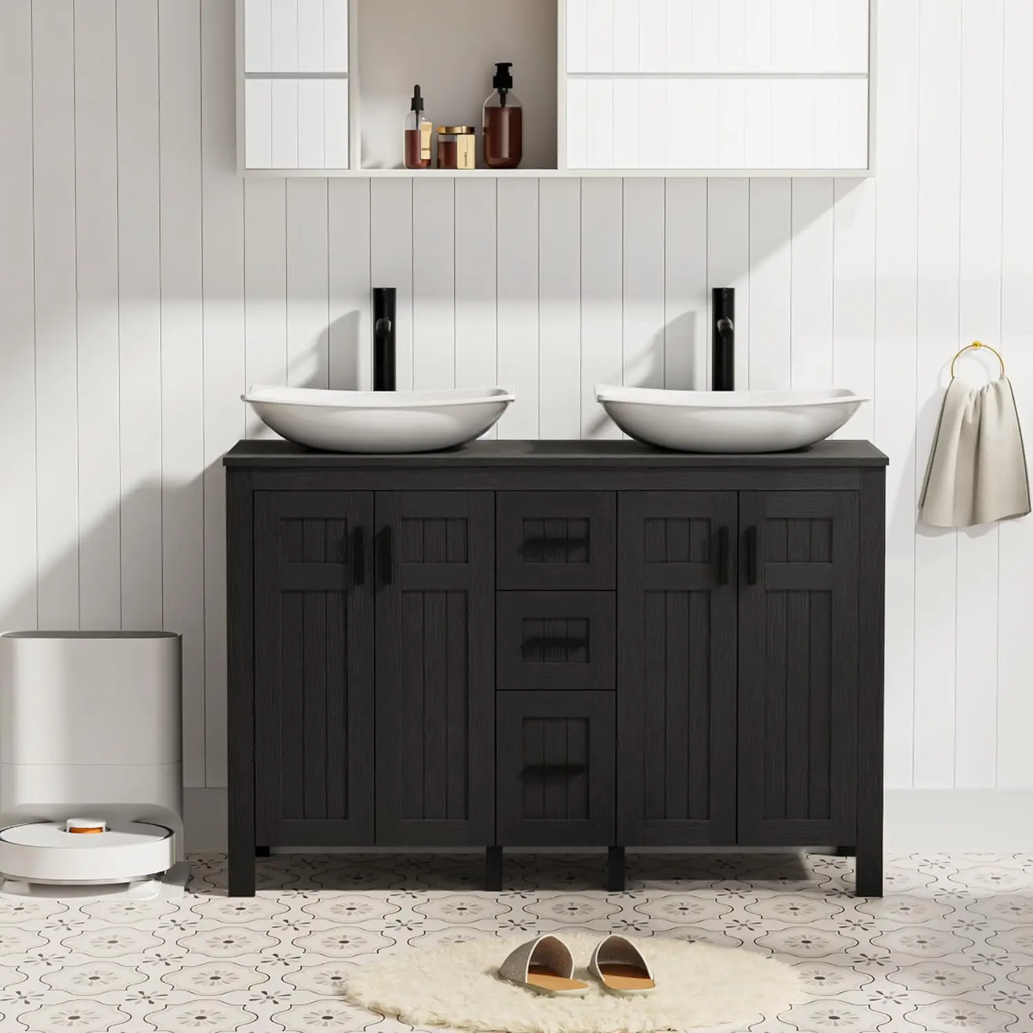48" Vanity Combo Freestanding Soft Close Doors Drawers Vessel Sink Faucet Drain White Black, Customized
48" Vanity Combo Freestanding Soft Close Doors Drawers Vessel Sink Faucet Drain White Black, Customized