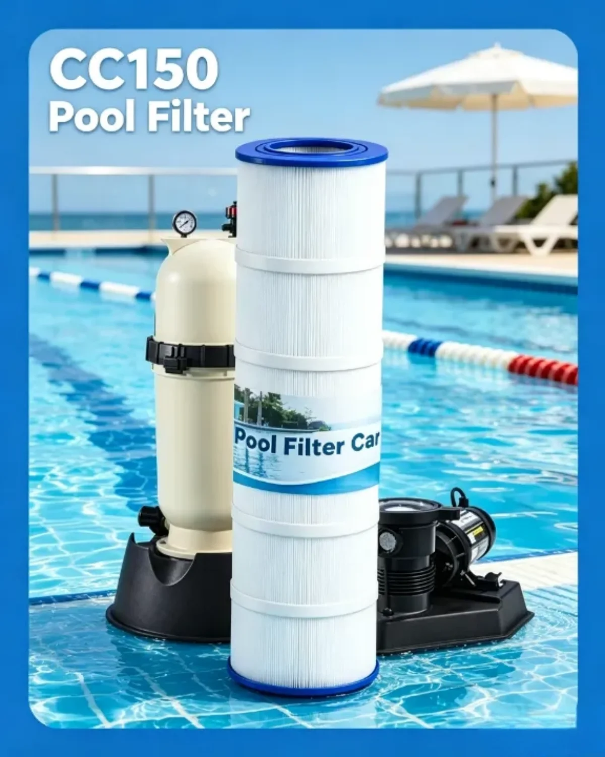 150 Sq.Ft Swimming Pool Filter Cartridge 1 Pack Compatible Replacement CC150 CCRP150 PAP150 C-9415 PP-C4 PP-C4-M 59054300
150 Sq.Ft Swimming Pool Filter Cartridge 1 Pack Compatible Replacement CC150 CCRP150 PAP150 C-9415 PP-C4 PP-C4-M 59054300