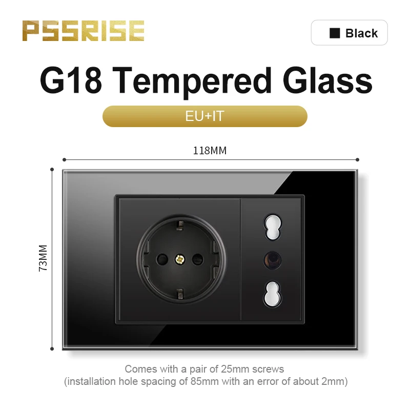 PSSRISE Brazil Mexico US TV TEL Computer Socket with 5V 2.1A USB Type-c Charger Tempered Glass Panel Wall Power Outlet 118*74mm
PSSRISE Brazil Mexico US TV TEL Computer Socket with 5V 2.1A USB Type-c Charger Tempered Glass Panel Wall Power Outlet 118*74mm