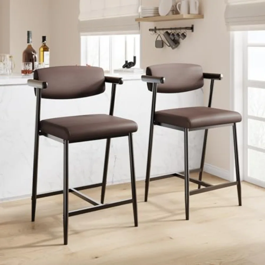 Набор из 2 барных стульев высотой 26,5 дюймов, обитых тканью, для барной стойки, с подлокотниками, широкой утолщенной подушкой, барные стулья с подставкой для ног
Набор из 2 барных стульев высотой 26,5 дюймов, обитых тканью, для барной стойки, с подлокотниками, широкой утолщенной подушкой, барные стулья с подставкой для ног