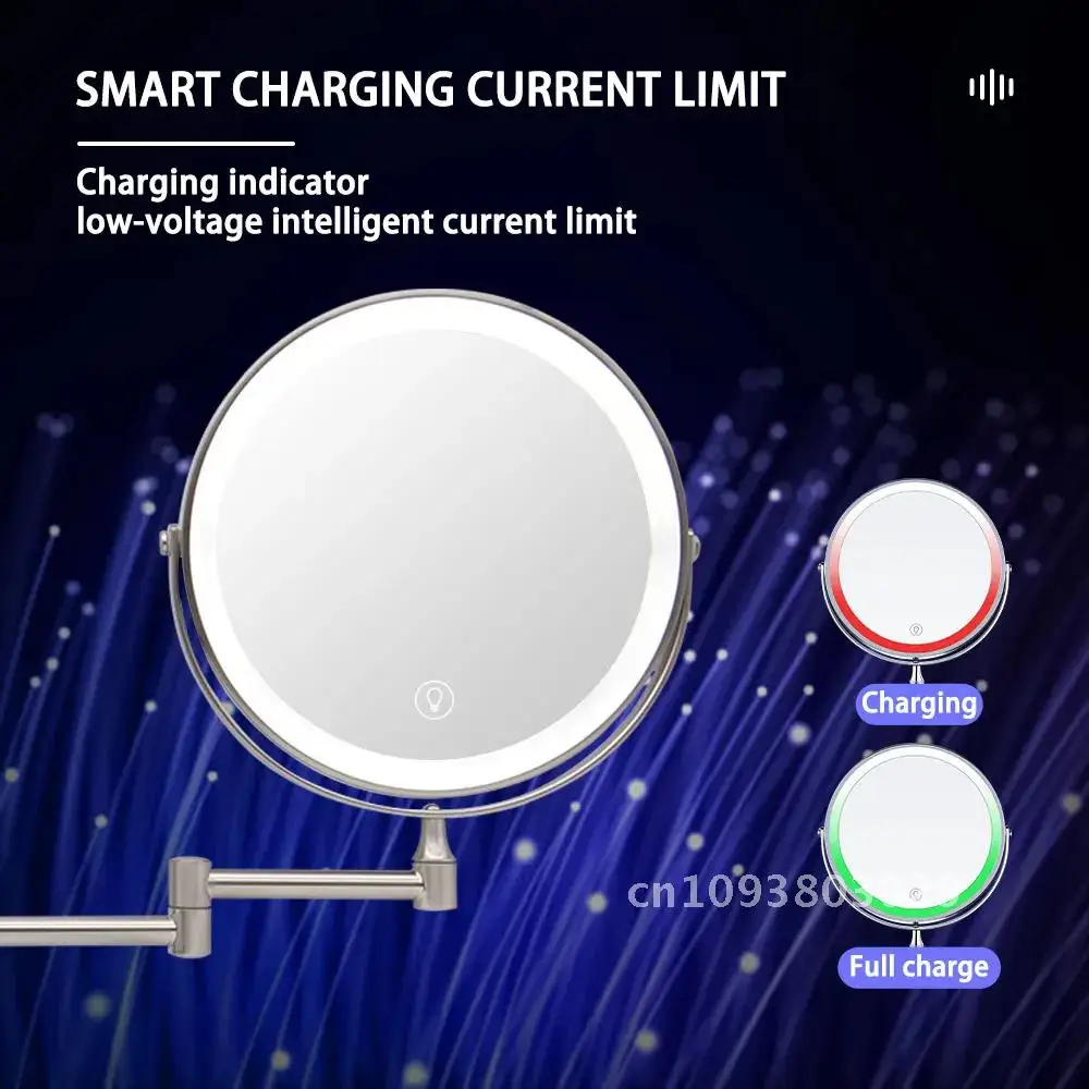 8-Inch Wall-Mounted Telescopic Bathroom 10x Adjustable LED Makeup Mirror Mirror Makeup Mirror Light Amplification Touch Soft
8-Inch Wall-Mounted Telescopic Bathroom 10x Adjustable LED Makeup Mirror Mirror Makeup Mirror Light Amplification Touch Soft