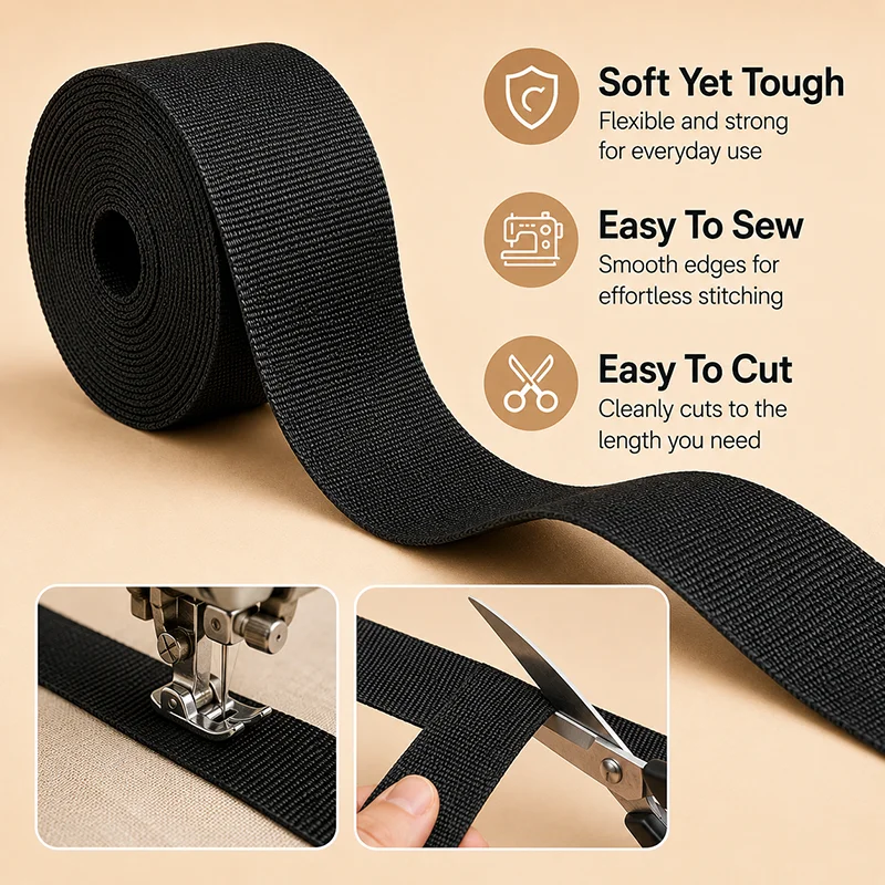 15Meter 10-100mm Black Nylon Webbing Band for Bag Strap Handbag Backpack Safety Belt Luggage Binding Ribbon Material Replacement
15Meter 10-100mm Black Nylon Webbing Band for Bag Strap Handbag Backpack Safety Belt Luggage Binding Ribbon Material Replacement
