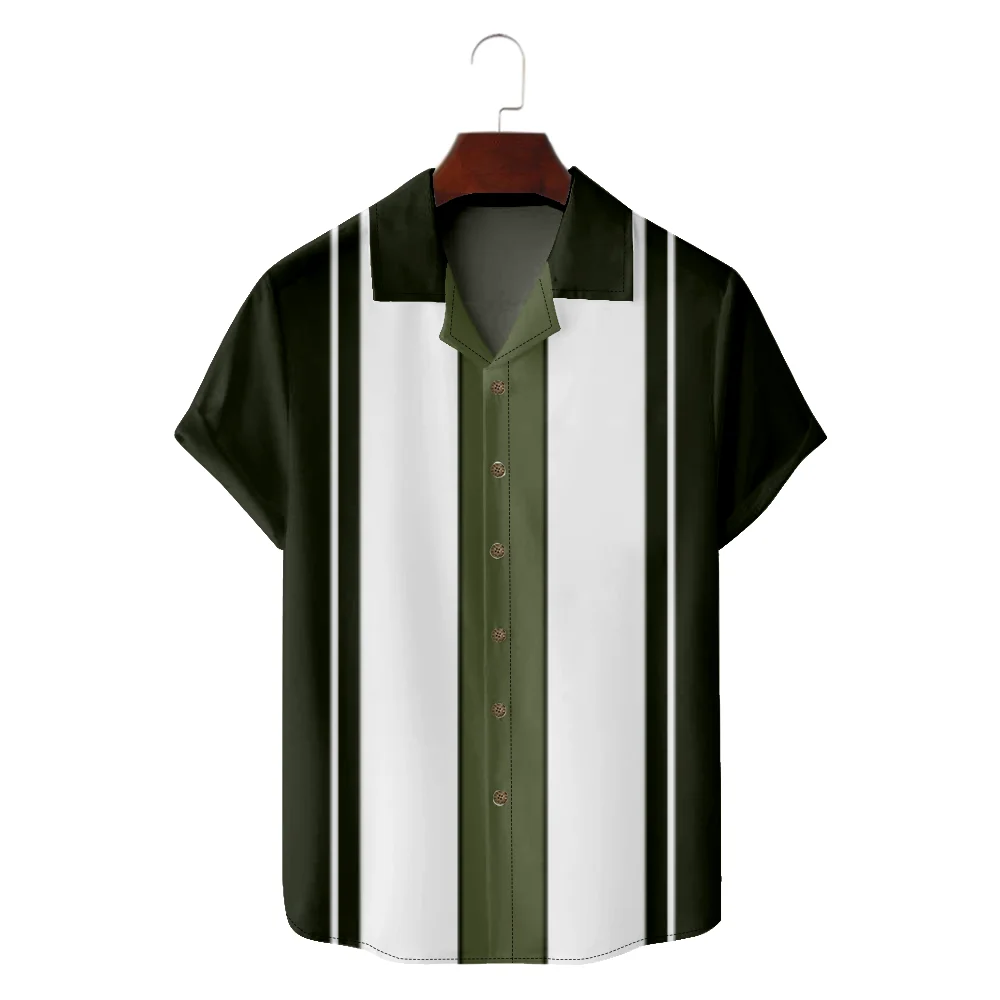 Casual Men's Shirt Stripe Print Black and White Short Sleeve Cuban Shirt Summer Holiday Button Up Tops for Men and Women
Casual Men's Shirt Stripe Print Black and White Short Sleeve Cuban Shirt Summer Holiday Button Up Tops for Men and Women