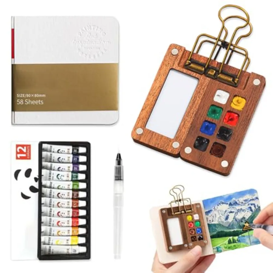 Mini Watercolor Paint Set Travel Watercolor Set Pocket Artist Watercolor Travel Set with Watercolor Palette, Watercolor Brushes
Mini Watercolor Paint Set Travel Watercolor Set Pocket Artist Watercolor Travel Set with Watercolor Palette, Watercolor Brushes