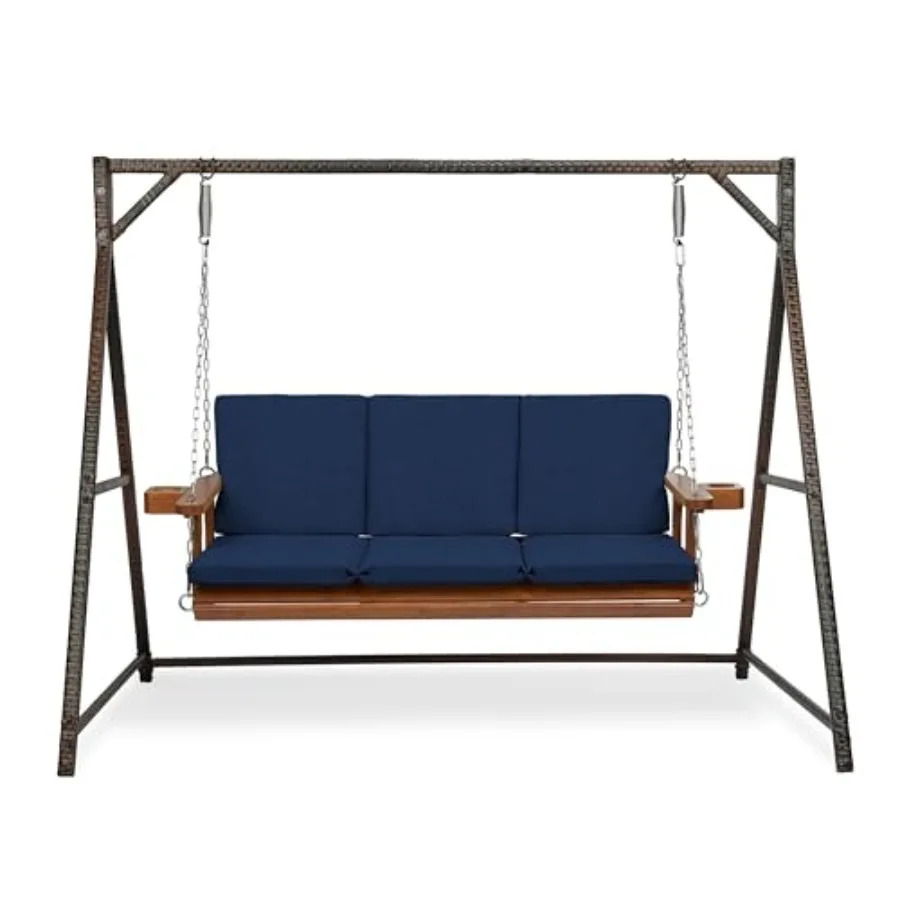 Indoor/Outdoor swing cushion set for bench or swing, polyester fabric, sapphire blue, water repellent and fade resistant
Indoor/Outdoor swing cushion set for bench or swing, polyester fabric, sapphire blue, water repellent and fade resistant