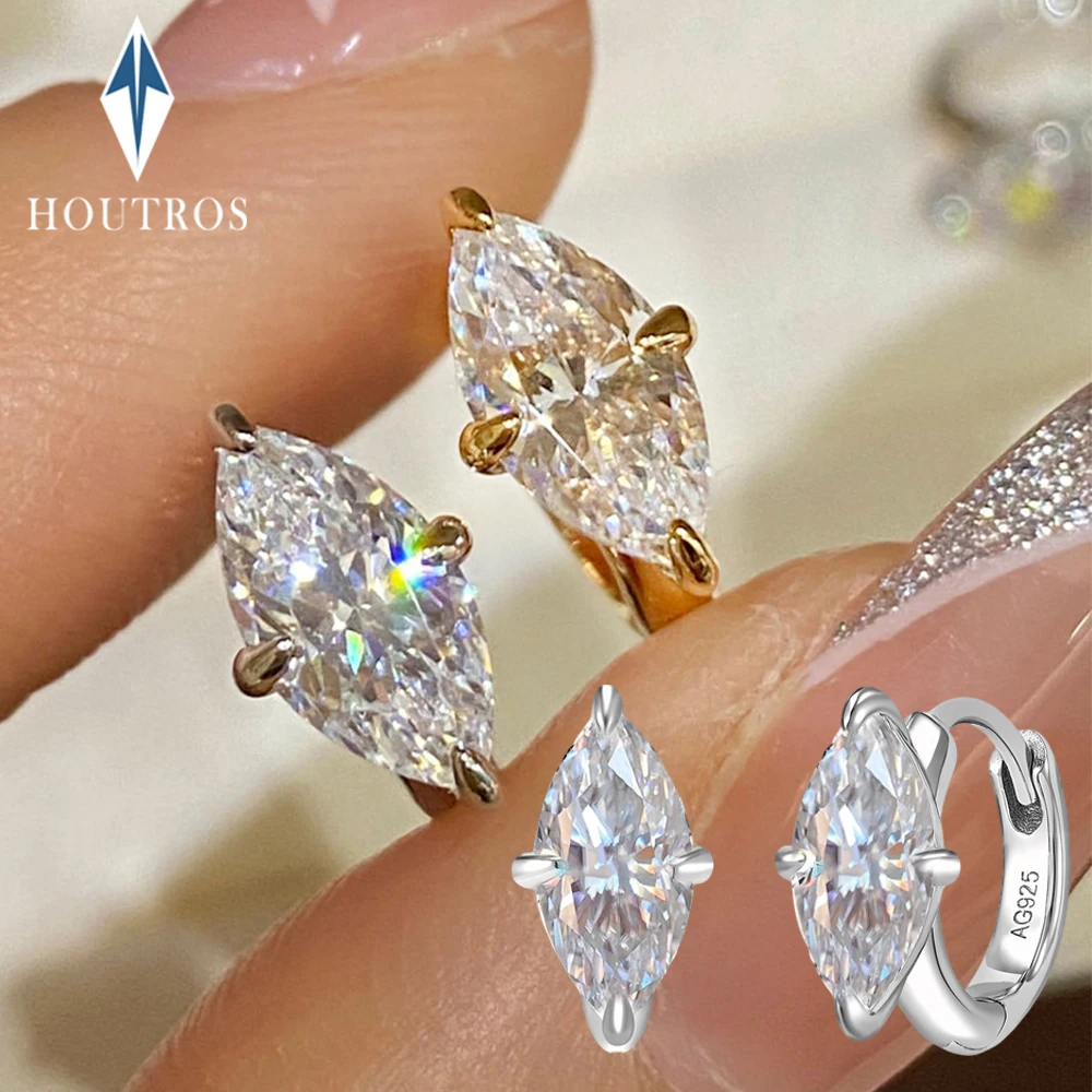 5X10mm Marquise Cut Moissanite Hoop Earrings for Women Compass Prong Set Diamond Solitaire Stud Earrings 925 Silver Fine Jewelry
5X10mm Marquise Cut Moissanite Hoop Earrings for Women Compass Prong Set Diamond Solitaire Stud Earrings 925 Silver Fine Jewelry