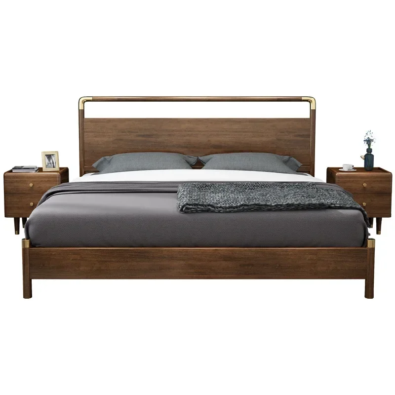 Private custom new Chinese style solid wood bed 1.8m modern minimalist walnut bed master bedroom light luxury furniture M8011
Private custom new Chinese style solid wood bed 1.8m modern minimalist walnut bed master bedroom light luxury furniture M8011