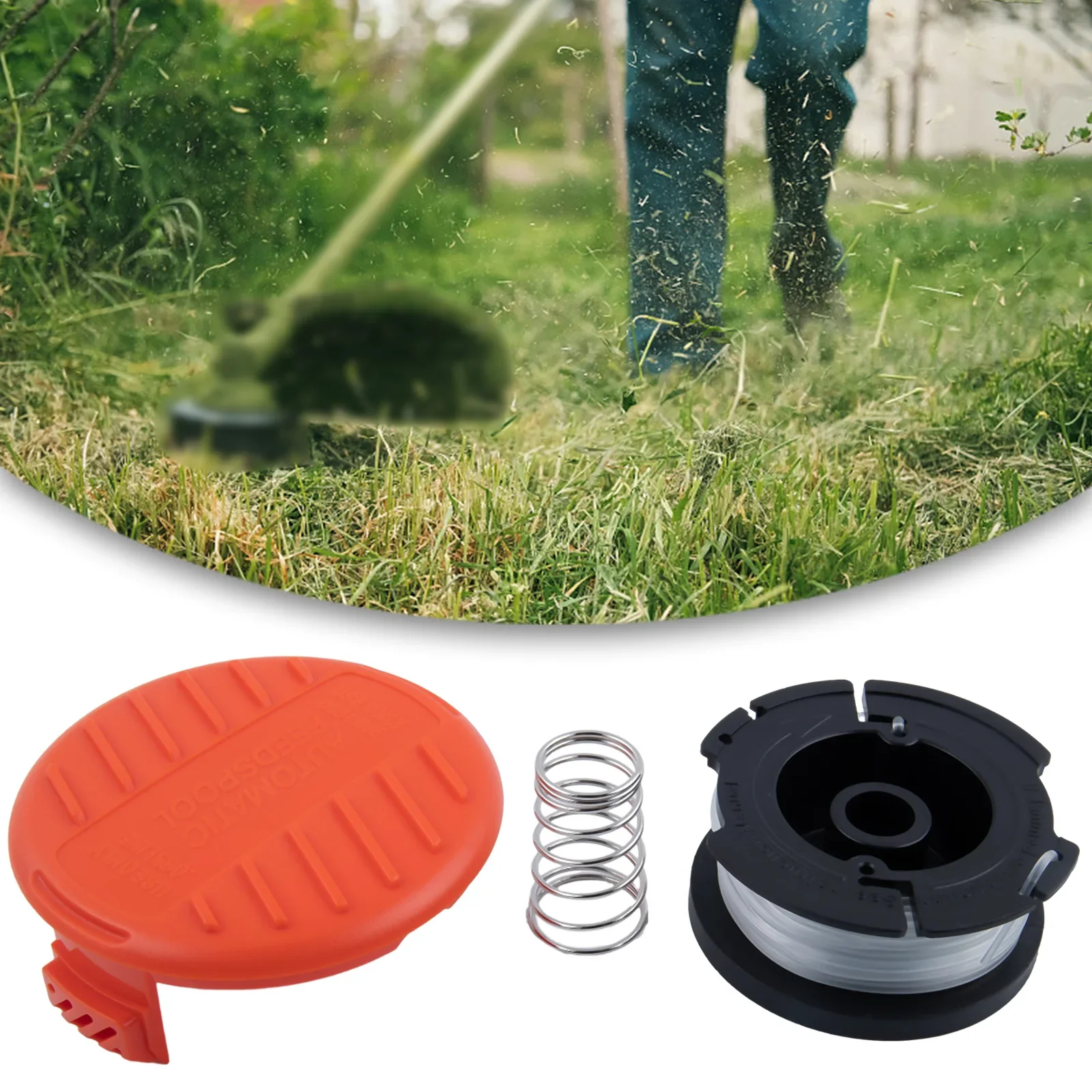String Trimmer Spool Line Black 30ft 0.065 Inch Eater Replacement Cap RC-100-P With Spring For Black&Decker New
String Trimmer Spool Line Black 30ft 0.065 Inch Eater Replacement Cap RC-100-P With Spring For Black&Decker New