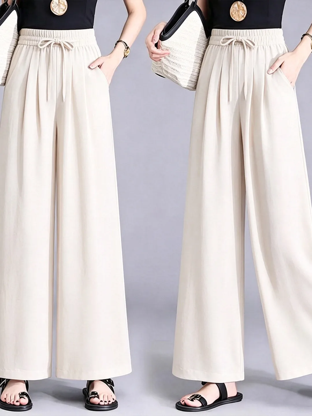 Anti-Wrinkle Ice Silk Wide Leg Pants Women's Summer Thin Large Size Mommy Draped Ice Silk Nine-Point Straight Leg Pants Skirt...
Anti-Wrinkle Ice Silk Wide Leg Pants Women's Summer Thin Large Size Mommy Draped Ice Silk Nine-Point Straight Leg Pants Skirt...