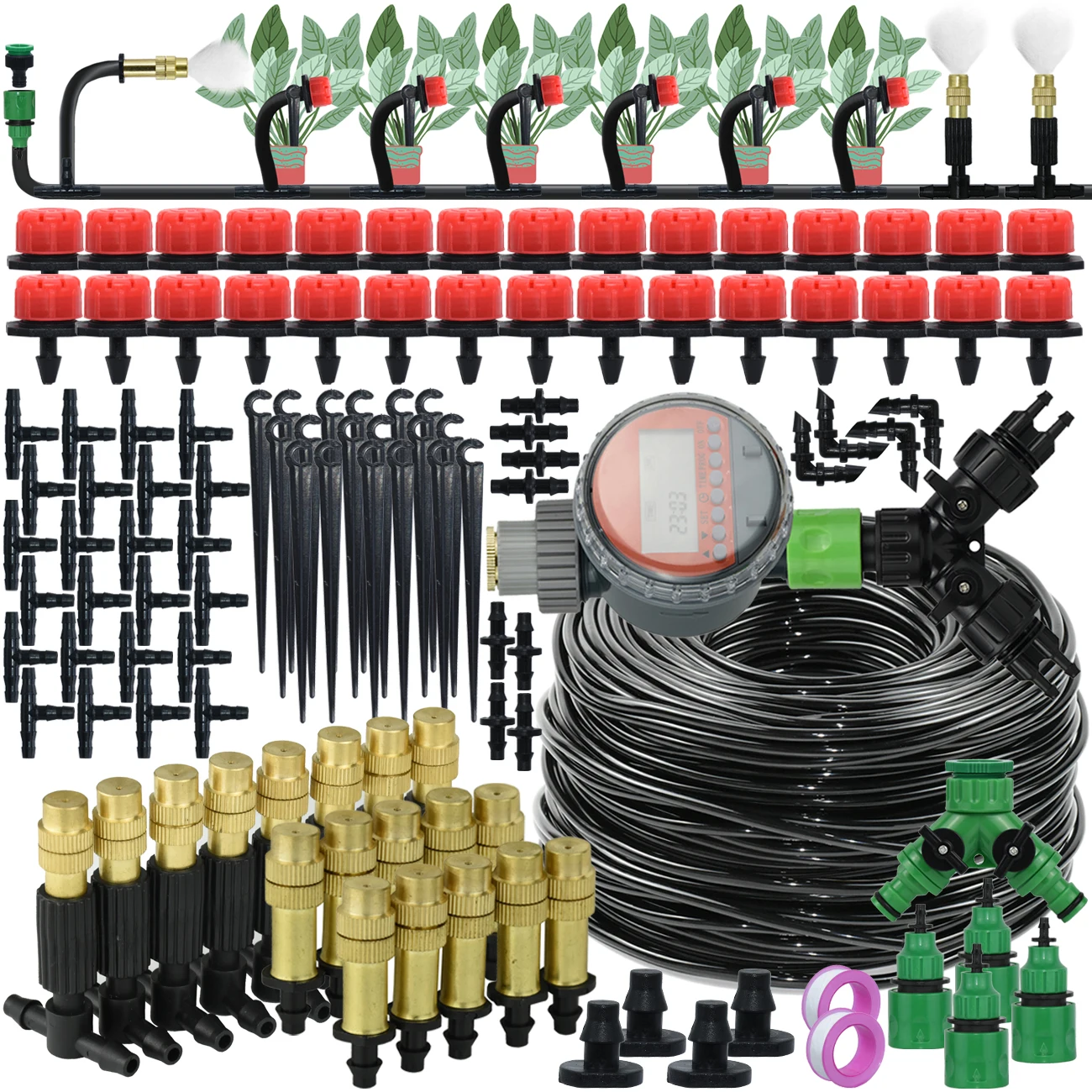 Sprycle 5M-50M Automatic Watering System Kit Garden Micro Drip Irrigation Controller DIY Cooling Mist Spray for Vegetable Flower
Sprycle 5M-50M Automatic Watering System Kit Garden Micro Drip Irrigation Controller DIY Cooling Mist Spray for Vegetable Flower