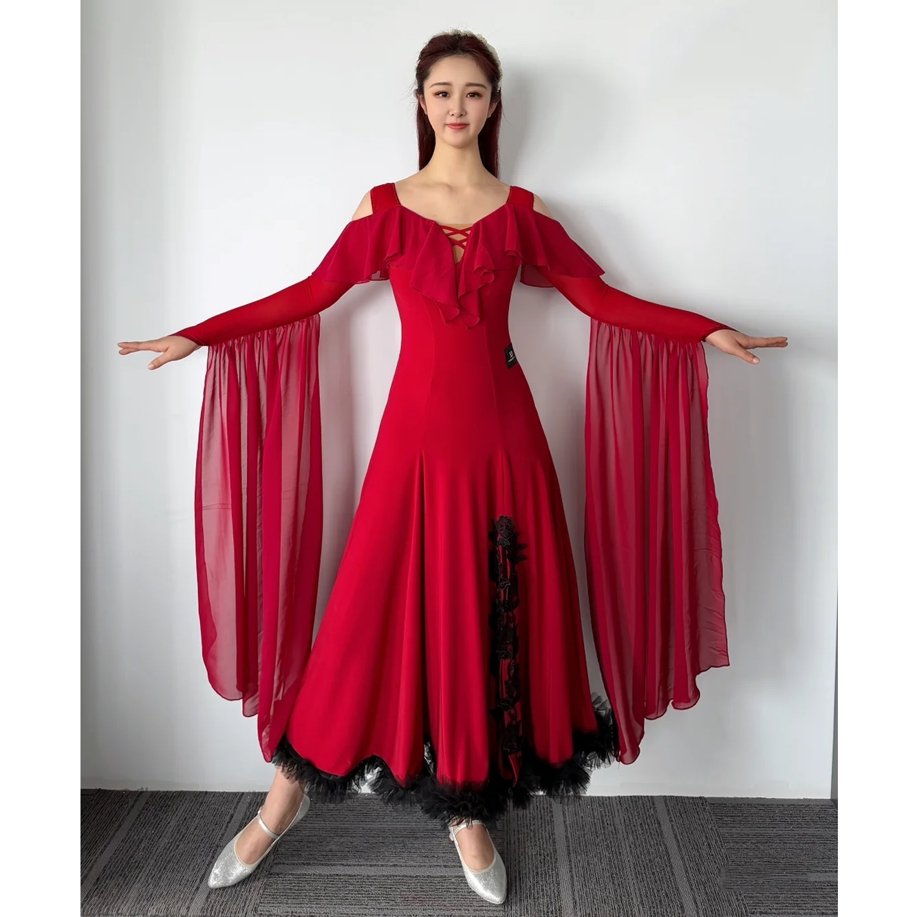 Red Ballroom Dance Dress Women Waltz Dance Performance Costume Long Sleeves Lace Long Dresses Prom Party Tango Dancewear BL18828
Red Ballroom Dance Dress Women Waltz Dance Performance Costume Long Sleeves Lace Long Dresses Prom Party Tango Dancewear BL18828