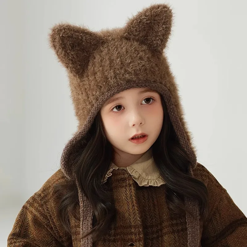 2025 Winter Children's Solid Color Knitted Hats Cartoon Warm Cat Ears Beanie Caps for Boys and Girls Soft Comfort Bonnet Hats
2025 Winter Children's Solid Color Knitted Hats Cartoon Warm Cat Ears Beanie Caps for Boys and Girls Soft Comfort Bonnet Hats