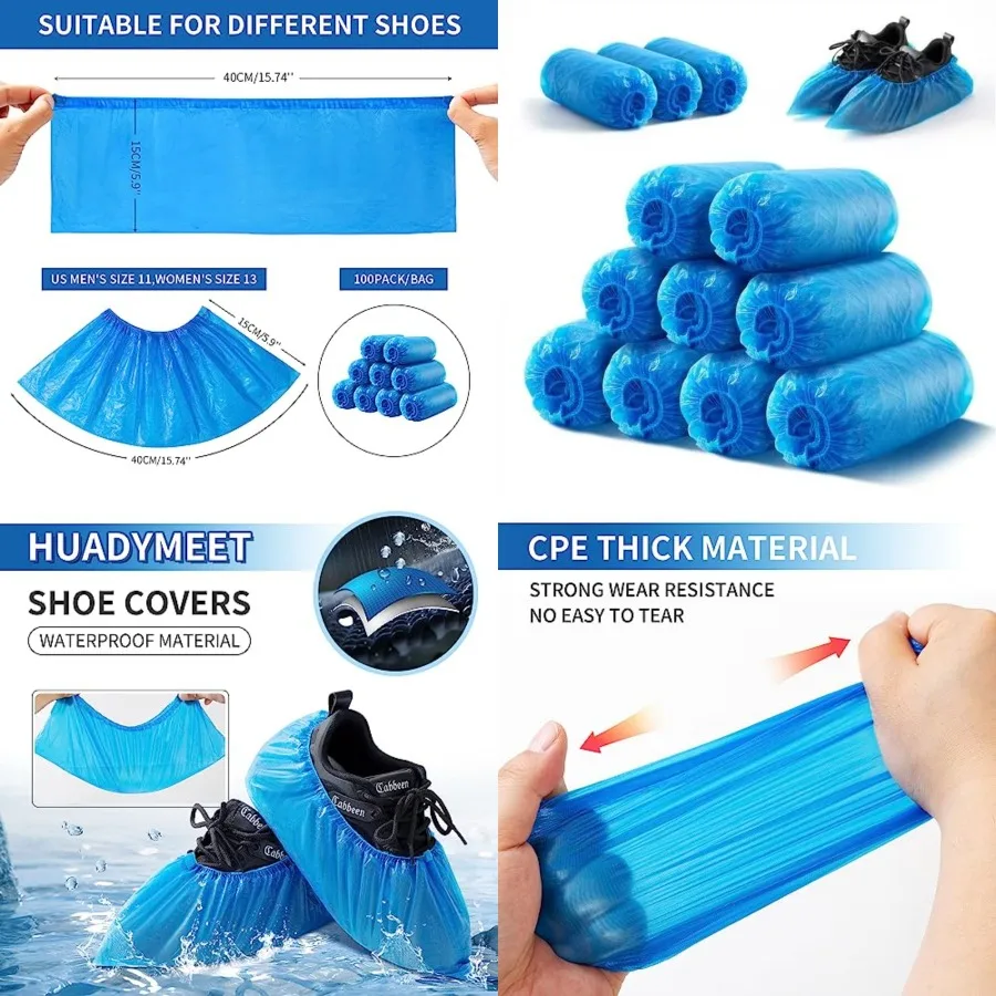 HUADYMEET Shoe Covers 200 Pack 100 Pairs Large Shoe Covers Disposable Shoe Boot Covers Waterproof Shoes Protectors Covers Durab
HUADYMEET Shoe Covers 200 Pack 100 Pairs Large Shoe Covers Disposable Shoe Boot Covers Waterproof Shoes Protectors Covers Durab