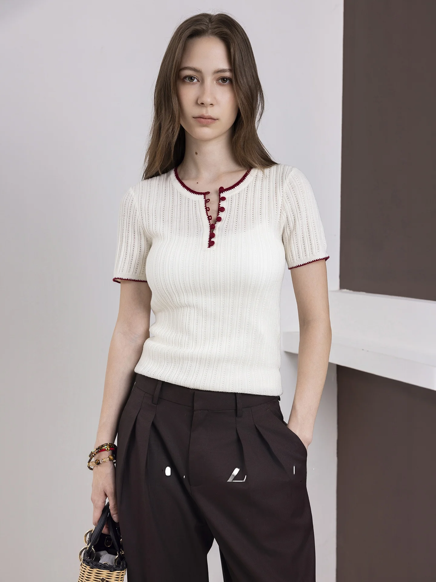 New Chinese Style Spliced Short Sleeve Knitted Sweater Women's Summer 2026 COCOZONE Commute Style Regular Fit Wool Blend
New Chinese Style Spliced Short Sleeve Knitted Sweater Women's Summer 2026 COCOZONE Commute Style Regular Fit Wool Blend