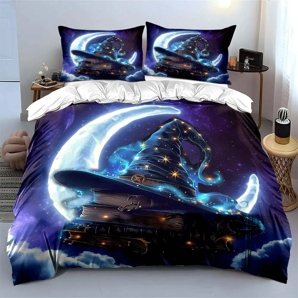 Magical books and starry wizard hat Print Soft Comfortable Duvet Cover Bedding Set Included 1*Duvet Cover 2*Pillowcases
Magical books and starry wizard hat Print Soft Comfortable Duvet Cover Bedding Set Included 1*Duvet Cover 2*Pillowcases