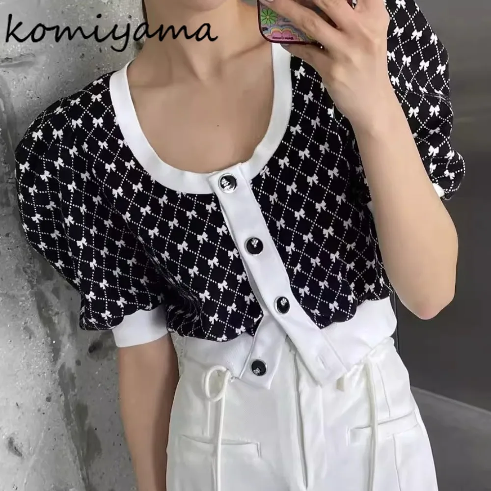 Bow Jacquard Cardigan Summer Knit 2025 Woman Clothing Bubble Sleeve Cardigans Korean Sweet Sweater Single Breasted Clothes
Bow Jacquard Cardigan Summer Knit 2025 Woman Clothing Bubble Sleeve Cardigans Korean Sweet Sweater Single Breasted Clothes