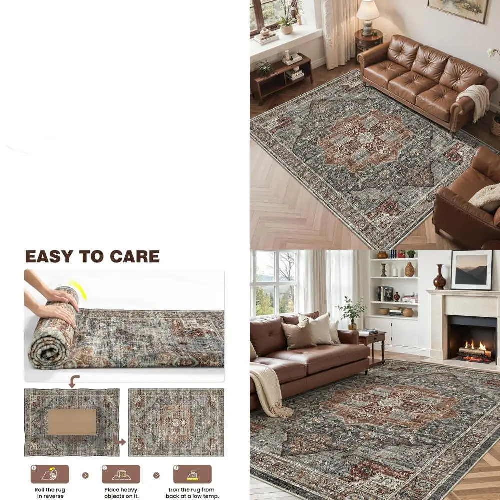 Stain-Resistant, Washable 6x9 Area Rug with Anti-Slip Backing, Suitable for Bedroom and Living Room, Foldable Soft Design in Gre
Stain-Resistant, Washable 6x9 Area Rug with Anti-Slip Backing, Suitable for Bedroom and Living Room, Foldable Soft Design in Gre