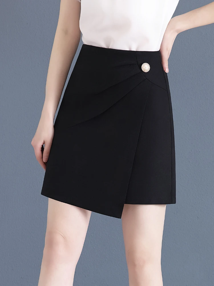 Black Suit Skirt Women's Summer Thin New High Waist Wrap Short A-Line Skirt Slimming One-Step Business Casual Polyester Fiber
Black Suit Skirt Women's Summer Thin New High Waist Wrap Short A-Line Skirt Slimming One-Step Business Casual Polyester Fiber