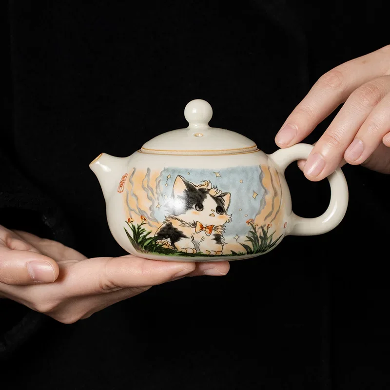 180ml Ru Kiln Cute Cat Xishi Teapot Tea Maker Tea Infuser Teapot Single Pot Ru Yao Teapot Opening Can Raise Kung Fu Tea Set
180ml Ru Kiln Cute Cat Xishi Teapot Tea Maker Tea Infuser Teapot Single Pot Ru Yao Teapot Opening Can Raise Kung Fu Tea Set