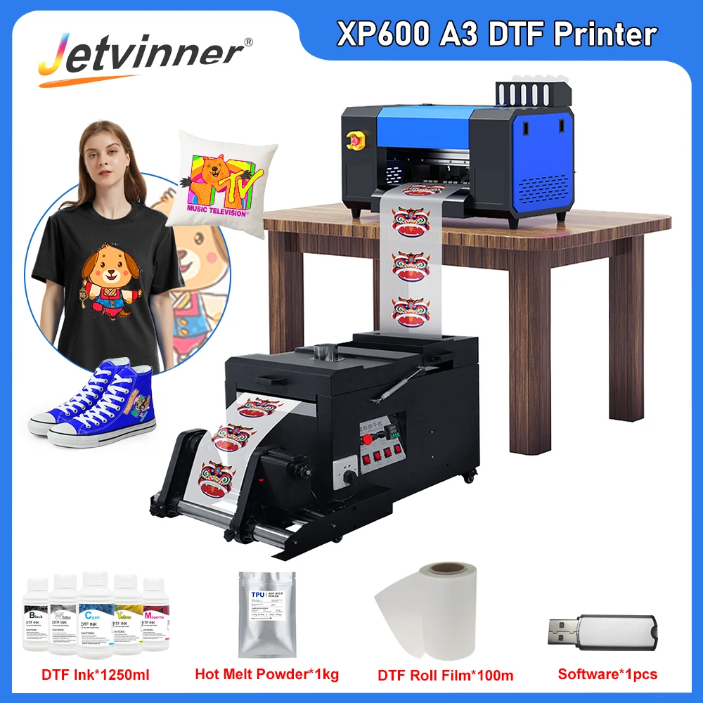 DTF Printer T shirt Printing Machine Directly to Transfer Film Printer A3 XP600 DTF Printer For all Fabric Hoodies Bag Printing
DTF Printer T shirt Printing Machine Directly to Transfer Film Printer A3 XP600 DTF Printer For all Fabric Hoodies Bag Printing