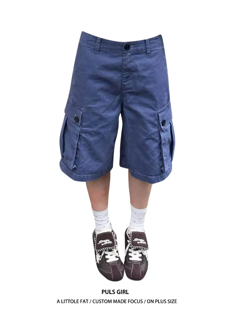 Retro American Large Size Washed Multi-Pocket Workwear Jeans Women's Summer Loose Wide Leg Five-Quarter Trendy Pants
Retro American Large Size Washed Multi-Pocket Workwear Jeans Women's Summer Loose Wide Leg Five-Quarter Trendy Pants