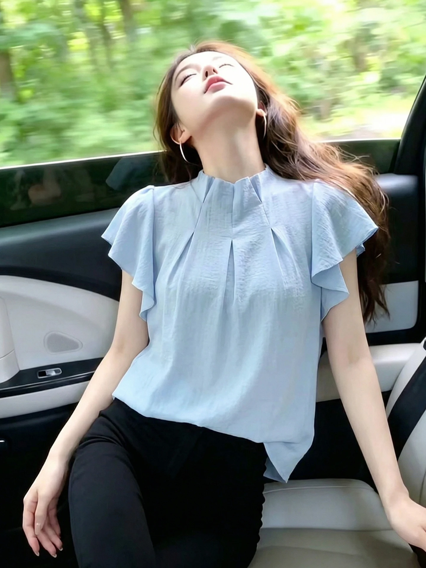 Fashionable Pure Color Shirt Summer 2026 Simple Design Versatile Fly Sleeve Top Korean Style Loose Fit Short Sleeve Women's B...
Fashionable Pure Color Shirt Summer 2026 Simple Design Versatile Fly Sleeve Top Korean Style Loose Fit Short Sleeve Women's B...