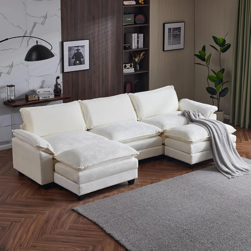 Modular Sectional Sofa with Deep Seating and Ottoman, Chenille Upholstered Sleeper Couch for Comfortable Living Room Furniture
Modular Sectional Sofa with Deep Seating and Ottoman, Chenille Upholstered Sleeper Couch for Comfortable Living Room Furniture