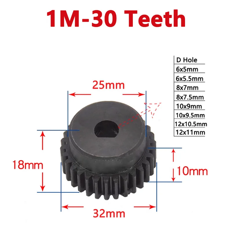1pc 30 Teeth 1M Spur Gear with Step 1 Module 30T 45# Steel Metal Motor Gear D Hole 6x5/6x5.5/8x7/8x7.5/10x9/10x9.5-12x11mm
1pc 30 Teeth 1M Spur Gear with Step 1 Module 30T 45# Steel Metal Motor Gear D Hole 6x5/6x5.5/8x7/8x7.5/10x9/10x9.5-12x11mm