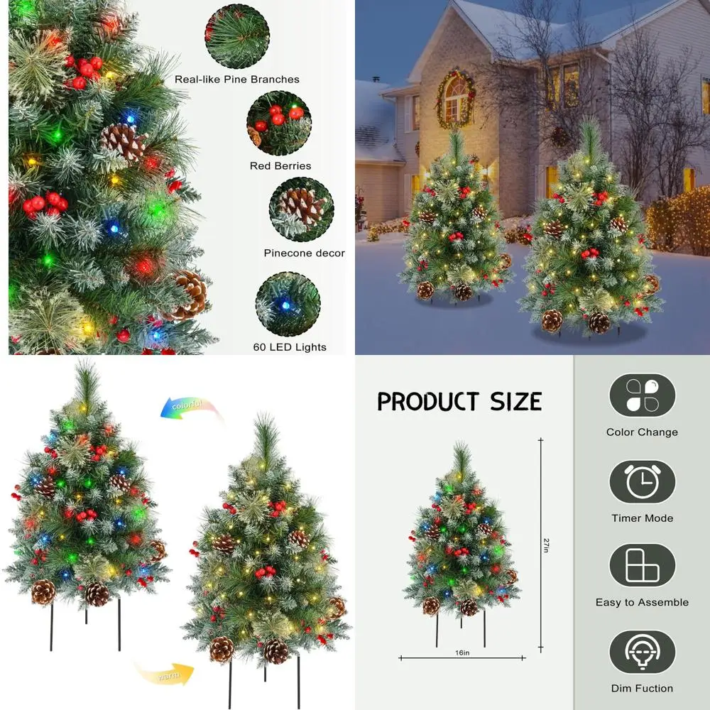 Battery-Powered 27 Multi-Color LED Pre-lit Christmas Tree with Timer for Outdoor and Indoor Decorations
Battery-Powered 27 Multi-Color LED Pre-lit Christmas Tree with Timer for Outdoor and Indoor Decorations
