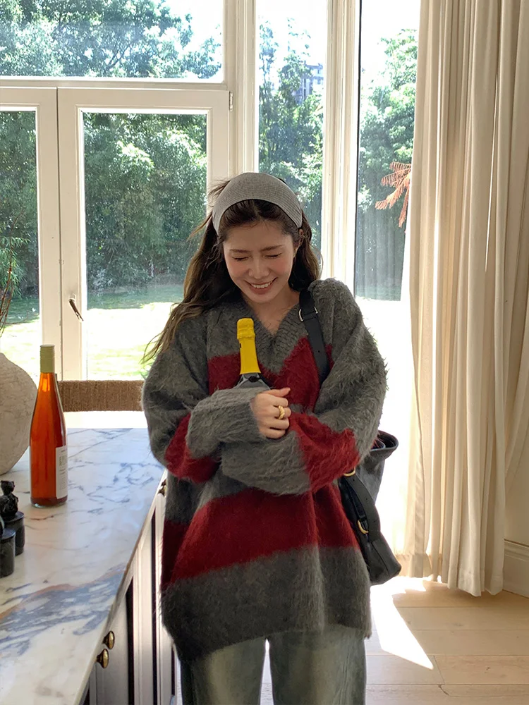 Cool Cookie Women's Loose V-Ne Fce-lined American Retro Sweater Autumn New Sle Comfortable Long Sve round Ne Pull...
Cool Cookie Women's Loose V-Ne Fce-lined American Retro Sweater Autumn New Sle Comfortable Long Sve round Ne Pull...