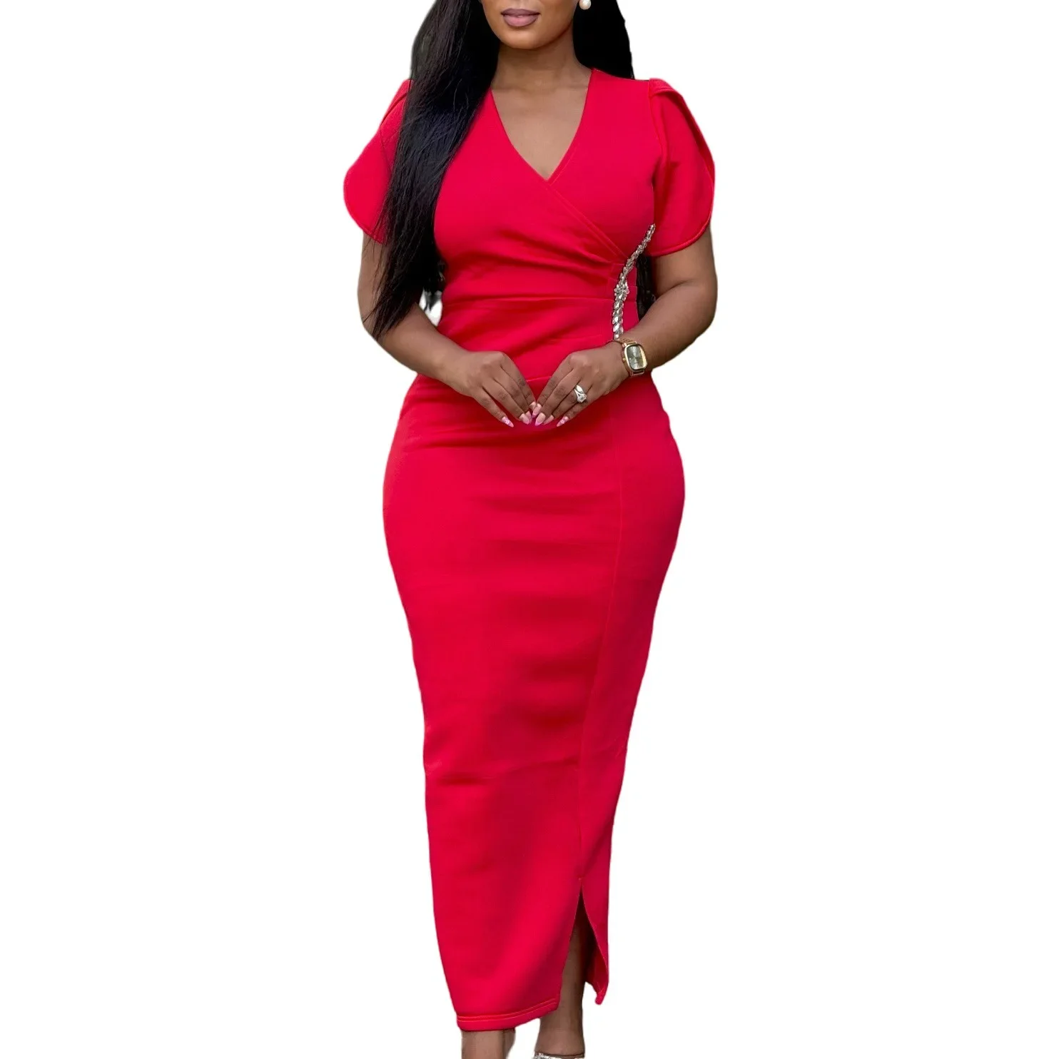 Elegant African Dresses for Women Summer African Short Sleeve V-neck Polyester Party Evening Long Dress Dashiki African Clothing
Elegant African Dresses for Women Summer African Short Sleeve V-neck Polyester Party Evening Long Dress Dashiki African Clothing