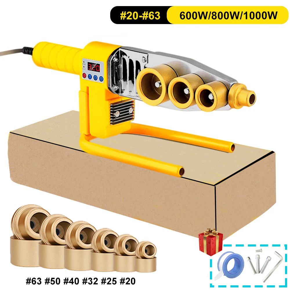 600/800/1000W Pipe Welding Machine Pipe Soldering Iron Plastic Welding PB/PP/PE/PPR Pipe Heating Hot Melting Tool 63/32 Type
600/800/1000W Pipe Welding Machine Pipe Soldering Iron Plastic Welding PB/PP/PE/PPR Pipe Heating Hot Melting Tool 63/32 Type
