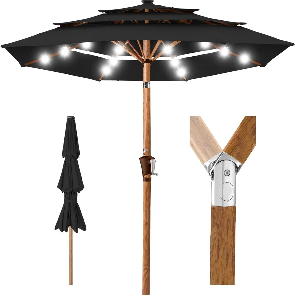 Ships from USA 10ft 3-Tier Outdoor Patio Market Umbrella with LED Lights Woodgrain Pattern Sun Shade for Backyard Deck
Ships from USA 10ft 3-Tier Outdoor Patio Market Umbrella with LED Lights Woodgrain Pattern Sun Shade for Backyard Deck