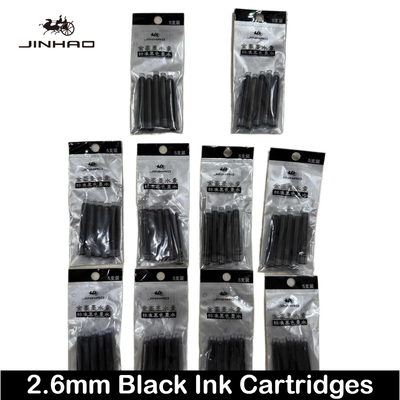 JINHAO 100/10/5 PCS Black 2.6mm Fountain Pen Ink Cartridge Refill Student Fountain Pen Ink Stationery Office School Supplies
JINHAO 100/10/5 PCS Black 2.6mm Fountain Pen Ink Cartridge Refill Student Fountain Pen Ink Stationery Office School Supplies
