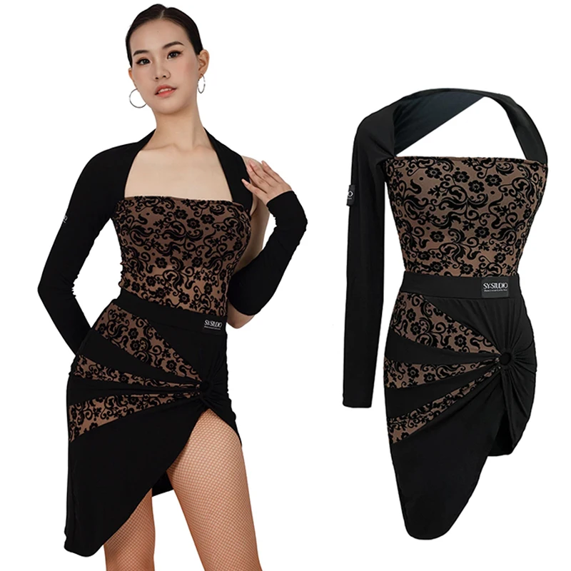 Latin Dance Costumes For Women Long-Sleeved Backless One-Piece High Split Skirt Training Suit Female Latin Dance Dress DN14648
Latin Dance Costumes For Women Long-Sleeved Backless One-Piece High Split Skirt Training Suit Female Latin Dance Dress DN14648