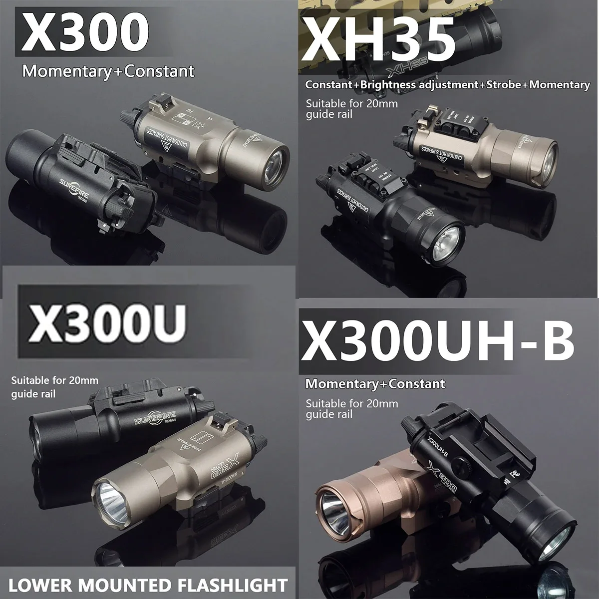 Tactical Surefir X300 Ultra X300U X300V XH35 Metal Pistol Gun Strobe LED Light Fit 20mm Rail Airsoft Glock 17 19 Weapon Lights
Tactical Surefir X300 Ultra X300U X300V XH35 Metal Pistol Gun Strobe LED Light Fit 20mm Rail Airsoft Glock 17 19 Weapon Lights