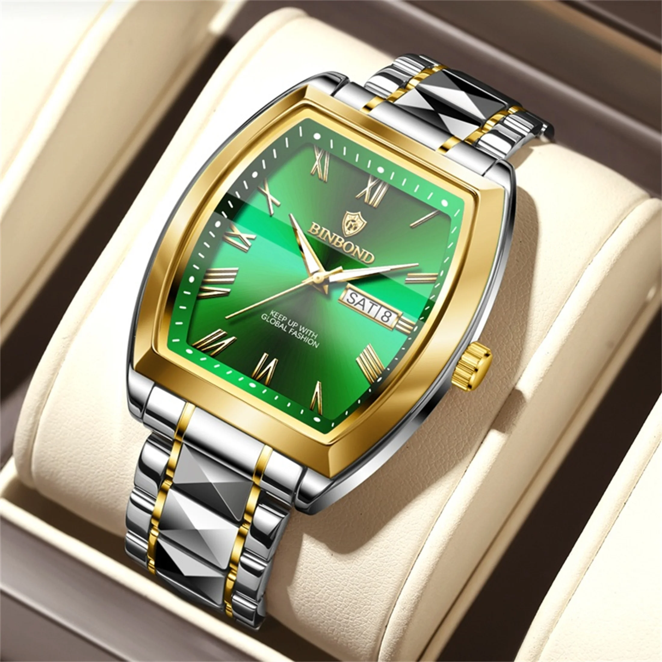 BINBOND Business Gentleman Fashion Square Green Dial Calendar Display Waterproof Quartz Watch Holiday and Birthday Gifts Box
BINBOND Business Gentleman Fashion Square Green Dial Calendar Display Waterproof Quartz Watch Holiday and Birthday Gifts Box