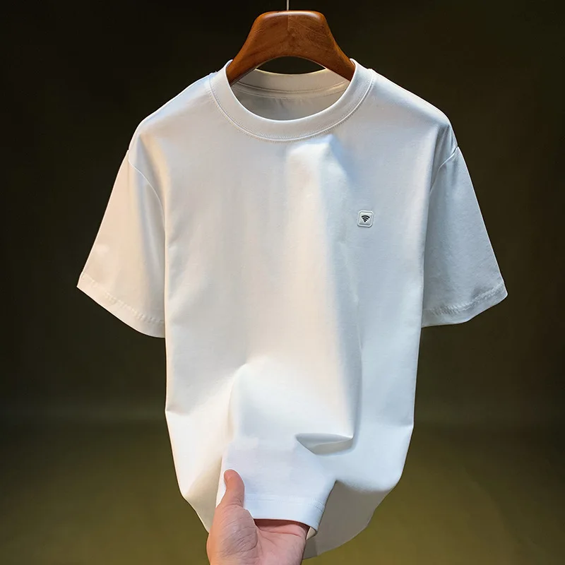 Solid color simple T-shirt men's short sleeved top fashionable and versatile elastic breathable casual summer men's clothing
Solid color simple T-shirt men's short sleeved top fashionable and versatile elastic breathable casual summer men's clothing