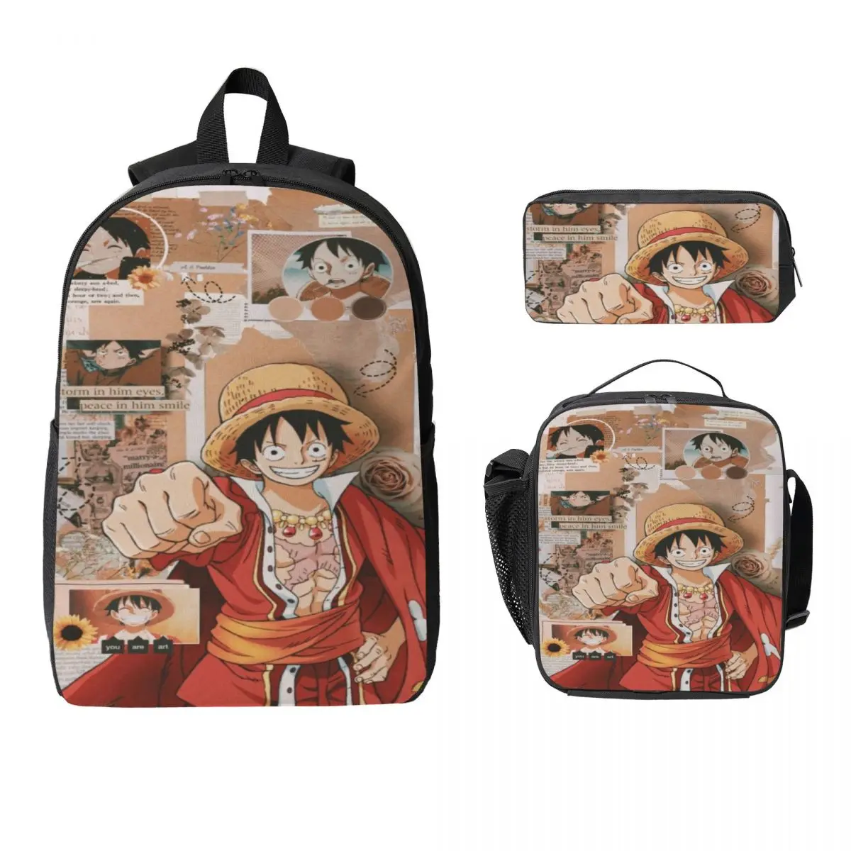 3Pcs Luffys O-one-pieces Theme Backpack Set for Boy Girl Pencil Boxes Bookbag Sets with Lunch Box For School Students Daypack
3Pcs Luffys O-one-pieces Theme Backpack Set for Boy Girl Pencil Boxes Bookbag Sets with Lunch Box For School Students Daypack