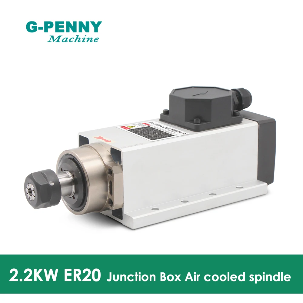 G-PENNY 220V 380v 2.2KW ER20 Air Cooling 300Hz 3 phase motor spindle 4 bearings with mounting flange.
G-PENNY 220V 380v 2.2KW ER20 Air Cooling 300Hz 3 phase motor spindle 4 bearings with mounting flange.