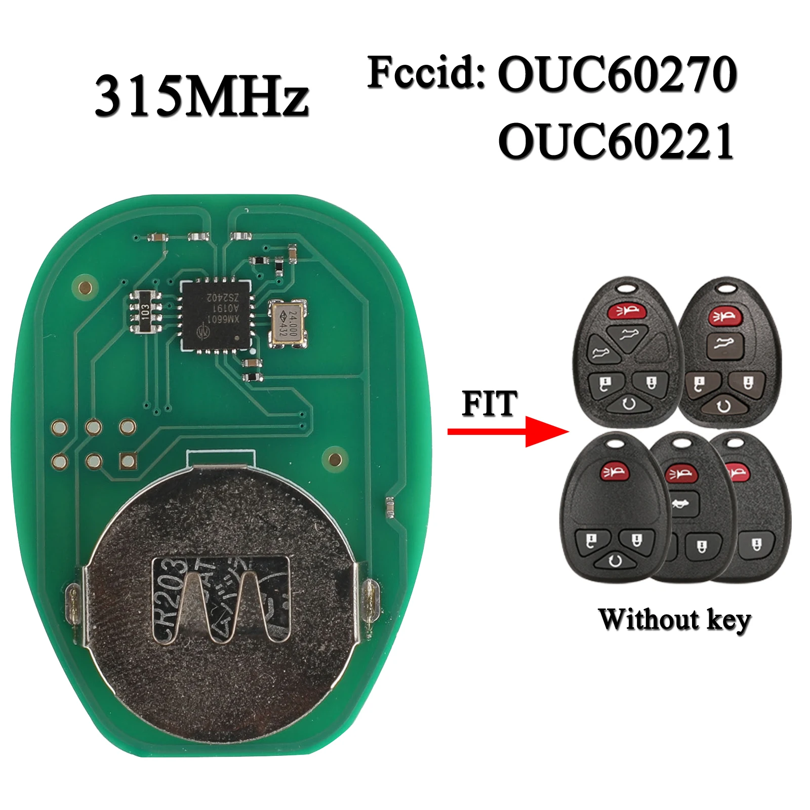 jingyuqin 315Mhz OUC60270 Remote key Circuit Board OUC60221 for Buick Lucerne Enclave Cadillac Fit Chevrolet GMC Acadia Yukon
jingyuqin 315Mhz OUC60270 Remote key Circuit Board OUC60221 for Buick Lucerne Enclave Cadillac Fit Chevrolet GMC Acadia Yukon