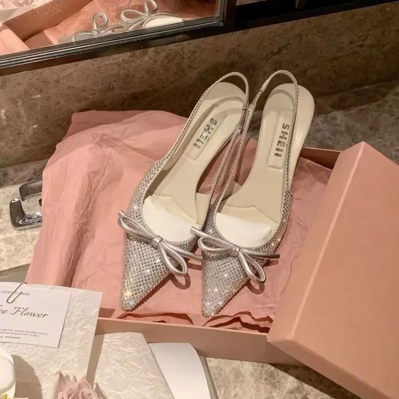 Fashion Women's Shoes Luxury Rhinestone High Heeled Sandals for Woman Elegant French Casual Shoes Designer Shoes Sandalias Mujer
Fashion Women's Shoes Luxury Rhinestone High Heeled Sandals for Woman Elegant French Casual Shoes Designer Shoes Sandalias Mujer