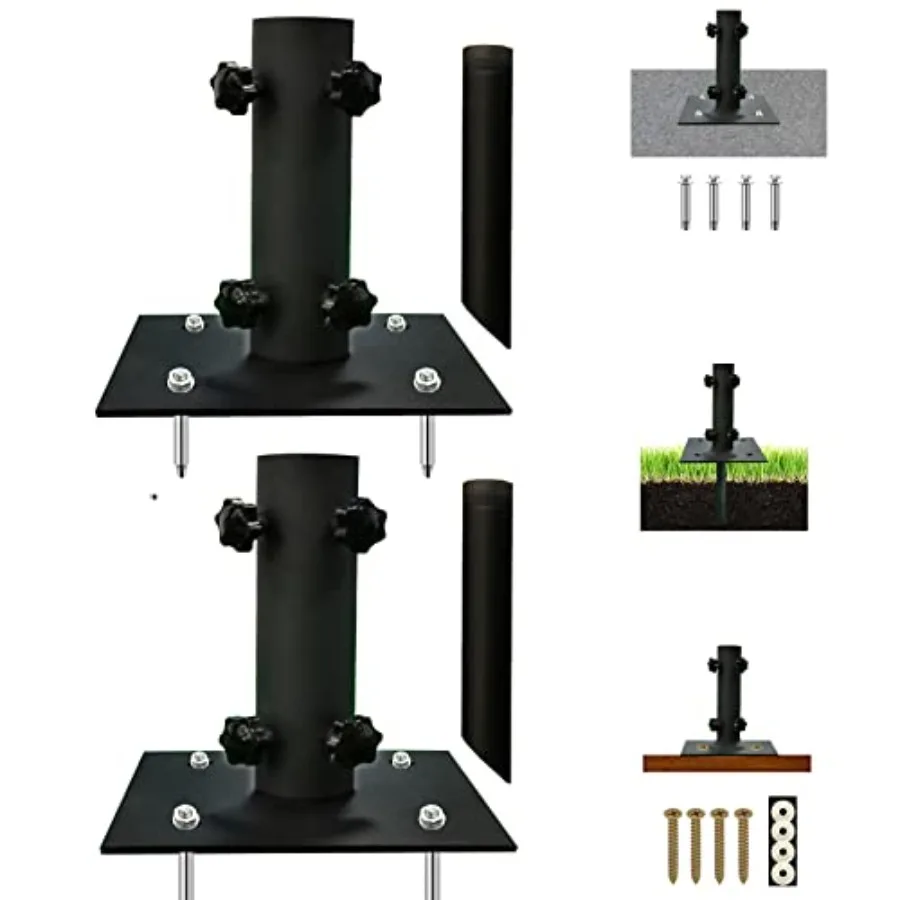 2 Pcs Patio Umbrella Stand Multifunctional, Lawn Design with Ground Spike Fixing, Easy to Carry, Table Umbrella Base for Multip
2 Pcs Patio Umbrella Stand Multifunctional, Lawn Design with Ground Spike Fixing, Easy to Carry, Table Umbrella Base for Multip