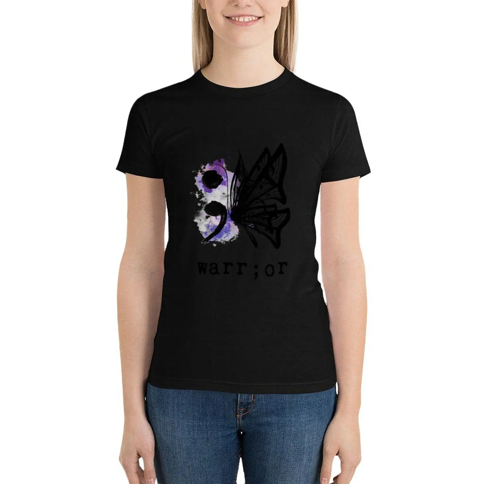 Semicolon Butterfly T-Shirt Aesthetic clothing summer tops graphics funny t shirts for Women
Semicolon Butterfly T-Shirt Aesthetic clothing summer tops graphics funny t shirts for Women