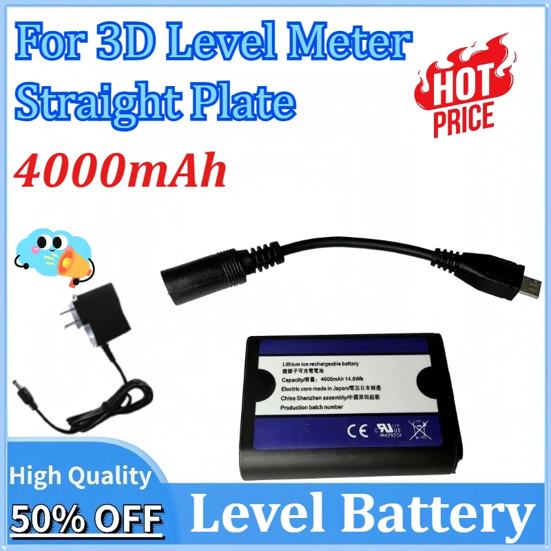 4000mAh 14.8Wh Rechargeable Battery for 3D Level Meter Straight Plate Battery Laser Wall Sticker Level Flat-panel Battery
4000mAh 14.8Wh Rechargeable Battery for 3D Level Meter Straight Plate Battery Laser Wall Sticker Level Flat-panel Battery