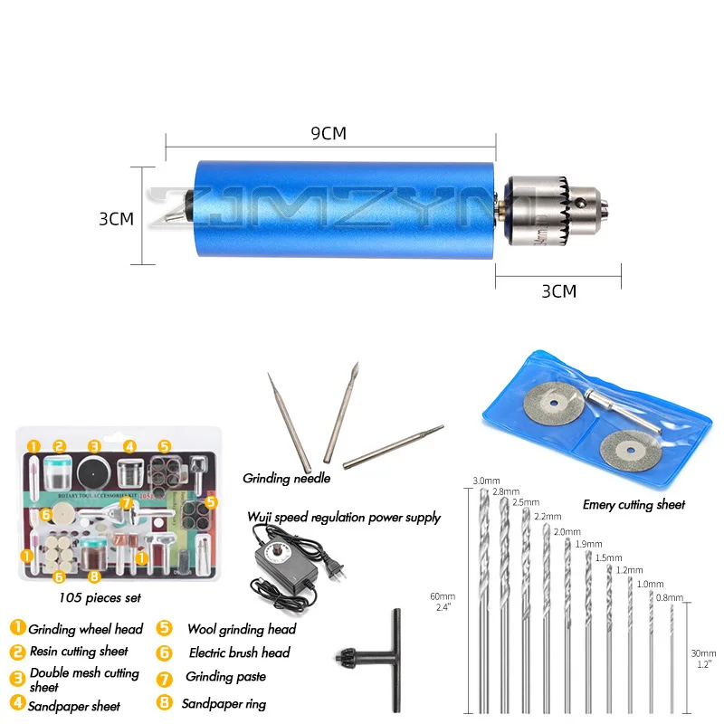 Brushless Drill 6-24W 13000rpm/min Stepless Speed-adjustable Handheld Metal Electric Grinder Polishing Engraving Electric Drill
Brushless Drill 6-24W 13000rpm/min Stepless Speed-adjustable Handheld Metal Electric Grinder Polishing Engraving Electric Drill