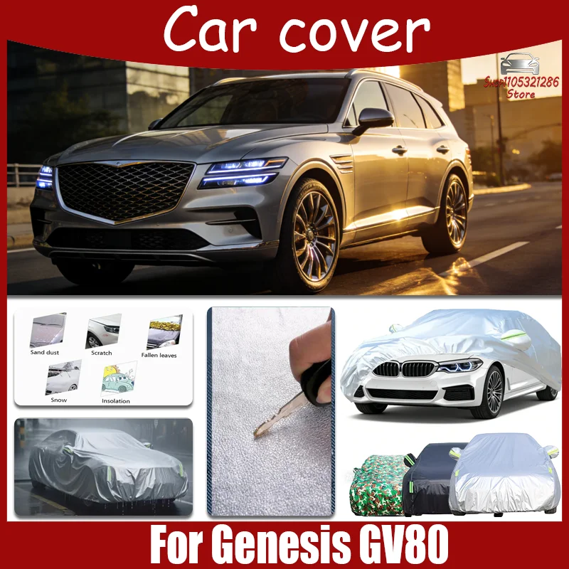 For Genesis GV80 Car Full Cover - Outdoor Waterproof Snowproof Sunshade, Winter & Summer All Weather Auto Protection Accessories
For Genesis GV80 Car Full Cover - Outdoor Waterproof Snowproof Sunshade, Winter & Summer All Weather Auto Protection Accessories