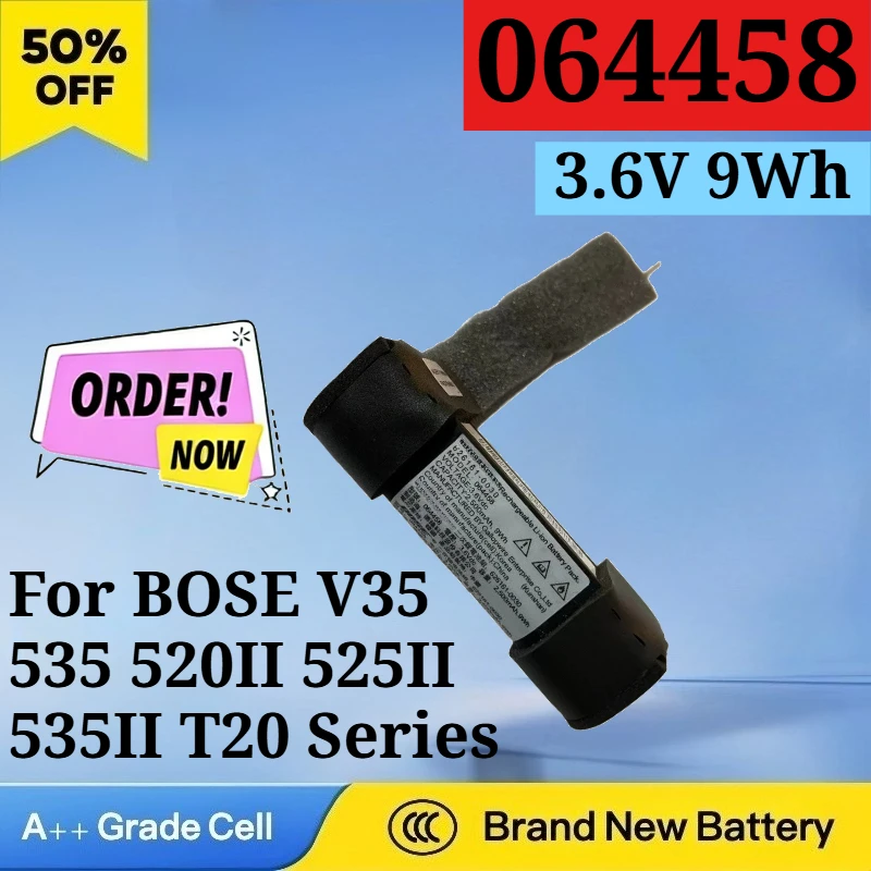 Аккумулятор 064458 3.6V 9Wh 2500mAh для Bluetooth-колонок BOSE V35 535 520II 525II 535II серии T20, 626161-0010 064454, высокое качество
Аккумулятор 064458 3.6V 9Wh 2500mAh для Bluetooth-колонок BOSE V35 535 520II 525II 535II серии T20, 626161-0010 064454, высокое качество